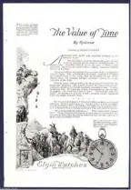  ??  ?? Page de gauche : montre bracelet Zenith des années vingt et publicité Longines pour L’US Navy en 1920.