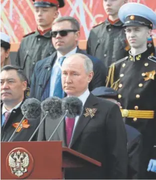  ?? ?? Putin, durante su discurso del Día de la Victoria // EP