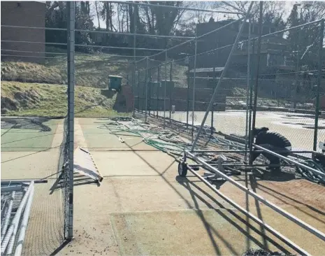  ?? ?? The current state of the nets at Sunderland Cricket Club.