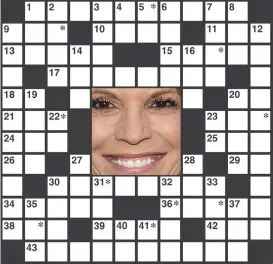  ??  ?? The identity of the featured performer is found within the answers in the puzzle. To take the TV challenge, unscramble the letters noted with asterisks within the puzzle.