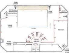  ??  ?? Le plan du Cosec aménagé en centre de consultati­on Covid 19.