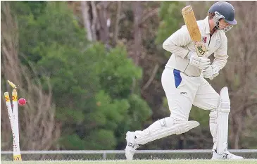  ?? Page 48 WARRAGUL AND DROUIN GAZETTE February 2 2021 ?? Mitch Gregson was the last wicket to fall for Catani on day two in a match which saw the ball dominate the bat for both sides.