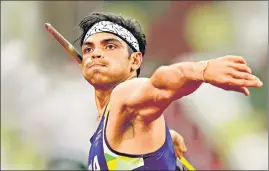  ?? ?? Neeraj Chopra in action at the Tokyo Olympics.