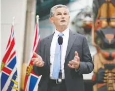  ?? — THE CANADIAN PRESS ?? B.C. Liberal Leader Andrew Wilkinson has promised to deliver a `provocativ­e' environmen­tal policy in the days to come.