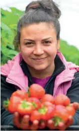  ??  ?? Right: Teresa Stawarczyk studied agronomy in Poland and now works at Angus Soft Fruits in breed developmen­t.