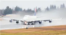  ??  ?? A Boeing 747-400, operated by Delta, on its farewell tour.