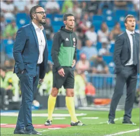  ?? FOTO: EFE ?? Bordalás no quedó nada contento de la imagen que ofreció el Getafe en el Bernabéu
