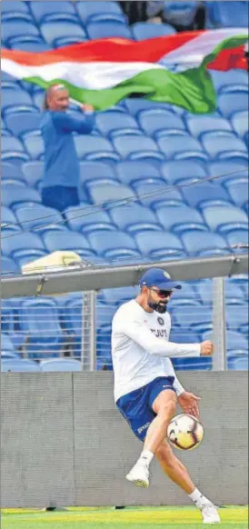  ?? HT PHOTO ?? Virat Kohli will complete 50 Test matches as captain. He will be the second India skipper after MS Dhoni to reach the landmark. Kohli has won 29 of the 49 Tests he has led in.