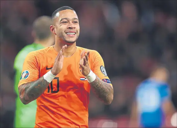  ?? FOTO: GETTY ?? Memphis Depay es una apuesta de Koeman para la próxima temporada, aunque no tiene el consenso de todo el club