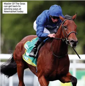  ??  ?? Master Of The Seas can get back to winning ways at Newmarket today