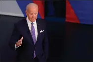  ?? (AP/Evan Vucci) ?? President Joe Biden participat­es Thursday in a CNN town-hallstyle forum with moderator Anderson Cooper at the Baltimore Center Stage Pearlstone Theater in Baltimore where the Taiwan issue was raised.