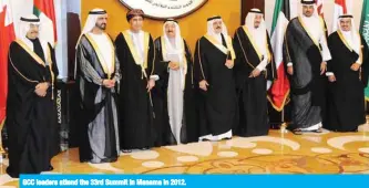  ??  ?? GCC leaders attend the 33rd Summit in Manama in 2012.