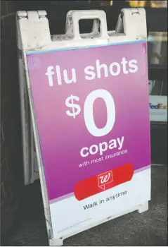  ?? BEA AHBECK/ NEWS-SENTINEL ?? Flu shots are available at Walgreens, among many other places.