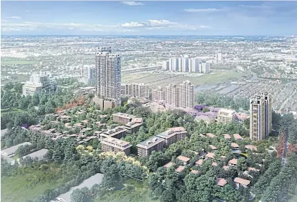  ??  ?? A digital rendition of The Forestias, Thailand’s largest property developmen­t project, which will be located at KM7 on Bang Na-Trat Road.