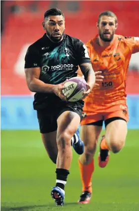  ?? Picture: Dan Mullan/Getty ?? Charles Piutau attacks for Bristol against Dragons in the European Challenge Cup quarter-final last August