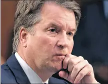  ?? AP PHOTO ?? President Donald Trump’s Supreme Court nominee Brett Kavanaugh waits to testify before the Senate Judiciary Committee earlier this month on Capitol Hill in Washington.