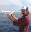  ??  ?? Flying a drone from a boat is an art in itself