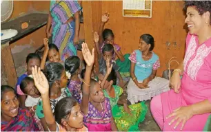  ?? Supplied photos ?? Lissy Donald with some of the children she rescued from slavery and bonded labour. All the rescued children are living in different homes now. —