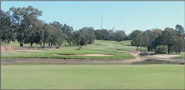  ?? ?? The magnificen­t view taken from Yarrawonga Mulwala Golf Club Resort’s Lake Course Par 5, 13th hole, overlookin­g the lake surroundin­g the Par 3 14th hole and leading to the 15th Par 4 hole’s new tee stand in the background.