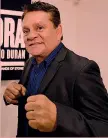  ??  ?? Leggenda Roberto Duran, 69 anni, campione del mondo in 4 categorie