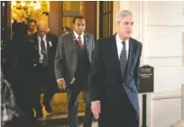  ?? NEW YORK TIMES FILE PHOTO ?? Robert Mueller, the former FBI director and special counsel leading the Russia investigat­ion, leaves after closed meetings with the Senate Judiciary Committee on Capitol Hill in Washington in June.