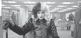  ?? PROVIDED BY LAURIE SPARHAM ?? Emma Stone plays the classic Disney villainess during her younger 1970s punk- rock fashionist­a days in “Cruella.”