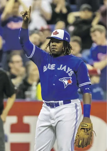  ?? PHOTOS: DAVE SIDAWAY ?? Blue Jays prospect Vladimir Guerrero Jr. is tearing up the double-A ranks with the New Hampshire Fisher Cats, offering a glimpse of what the major league club hopes he’ll bring to Toronto soon.