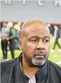  ?? KEVIN RICHARDSON/BALTIMORE SUN ?? Maryland football coach Mike Locksley has received a contract extension, the university announced Friday, keeping the former assistant turned head coach in College Park through the 2026 season.