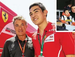  ??  ?? Giuliano Alesi (sopra, con il papà Jean) sta riscuotend­o buoni successi nel vivaio della Ferrari. Come il padre, che rimase alla scuderia di Maranello dal 1991 al 1995, e con cui vinse l’unico Gran premio della sua carriera. Negli anni seguenti ha...