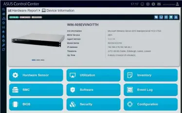  ??  ?? BELOW Broadberry’s rack server can be closely monitored with the ACC software