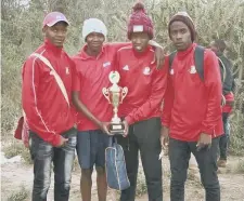  ??  ?? Sunderland AFC Keroche with one of their many trophies.