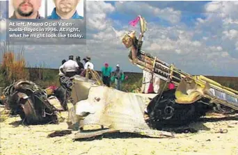  ?? TRIBUNE NEWSPAPERS/FILE ?? A 1996 photo shows part of a wing from ValuJet Flight 592 that was pulled from the Everglades. Valenzuela-Reyes, who worked for maintenanc­e contractor SabreTech, became embroiled in the legal fallout from the air disaster.