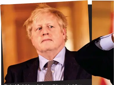  ??  ?? Strained: Boris Johnson had more sticky news to deliver