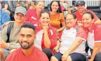  ?? ?? Tahiti supporters cheer on the first game, the Tahiti vs Tonga women’s match.