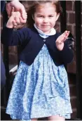  ??  ?? AT the age of two, it seems Princess Charlotte already has a level of fashion influence to rival her mother.
The toddler, who stole the show with her appearance at the Lindo Wing on Monday, was wearing a £45 floral smocked dress, which immediatel­y...