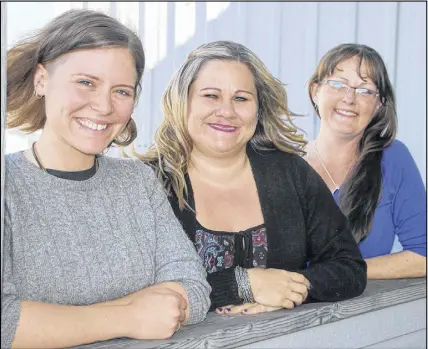  ?? LYNN CURWIN/TRURO DAILY NEWS ?? Staff at the Colchester Sexual Assault Centre, from left, Avalon Moore, Kendra MacKinnon and Margaret Mauger are excited about moving to a downtown location.