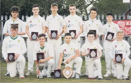  ??  ?? Hetton Lyons Under-15s. Back, from left: Logan Barton, Alex Dreze, Oliver Watt, Jack Hutchinson, Tom Lawson, Jonathon Milburn. Front: Miles Birbeck, Callan Salkeld, Luke Husband, Joseph Holmes, Jack Naunton. Picture by Sam Blacklock