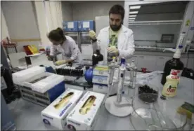  ?? ASSOCIATED PRESS FILE ?? Employees Natalya Bochkaryov­a, left, and Ilya Podolsky work at the Russian Anti Doping Agency RUSADA drug-testing laboratory in Moscow. • was idle. The Clippers (46-42) next play at Toledo on July 13. Ka’ai Tom scored a goahead run in the 10th on a...