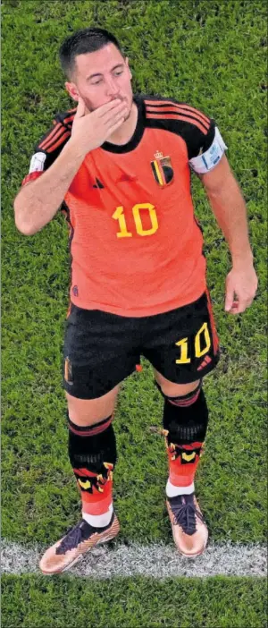  ?? ?? Hazard, durante un partido de la selección de Bélgica en Qatar.