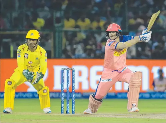  ?? Picture: AP PHOTO ?? Rajasthan Royals' Steve Smith bats in the IPL, but it’s the former Australian captain’s standing which has given him the edge for the World Cup.