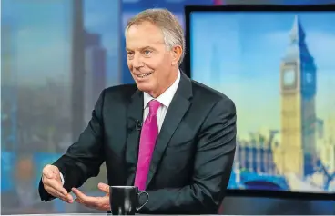  ?? Bloomberg ?? Rise up: Tony Blair, former UK prime minister, during a Bloomberg Television interview in London on Friday. Blair urged opponents of Brexit to fight to change people’s minds and reverse Britain’s decision to leave the EU. /