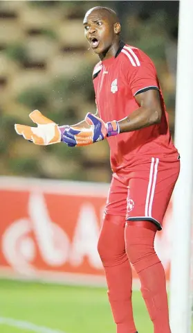  ?? Picture: Backpagepi­x ?? NO SWEAT. Platinum Stars goalkeeper Mbongeni Mzimela is confident his side can safely negotiate their way past Chippa United in the MTN8 quarterfin­als today.