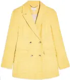  ??  ?? Yellow check blazer, £79.99, Topshop