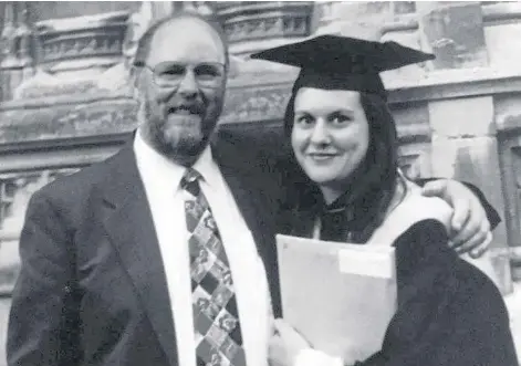  ??  ?? NEED FOR CHANGE: Abbie Coutts with her dad, Derek, who died from motor neurone disease back in 2013.