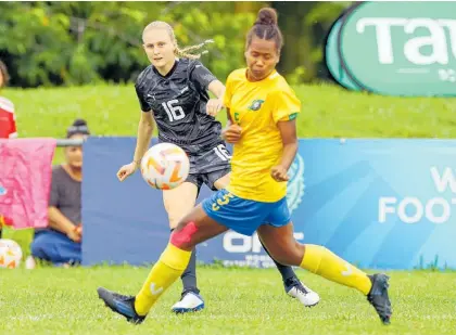 ?? Photo / Photosport ?? Jacqui Hand was part of an impressive Football Ferns attack in the Oceania final.