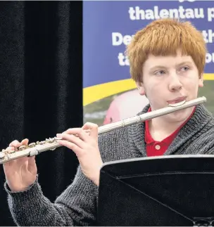  ?? NIGEL KASZUBOWSK­I ?? Flautist Samuel Finch was runner-up in the district final of the Rotary Young Musician competitio­n