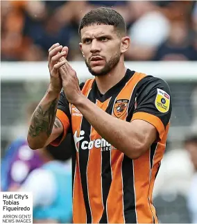  ?? ARRON GENT/ NEWS IMAGES ?? Hull City’s Tobias Figueiredo