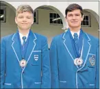  ??  ?? FIRED UP: Grey High shottists Dylan Vimpany, left, and Jacob Dirsuwei picked up medals at the Western Cape open