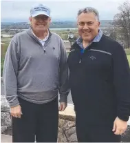  ?? ?? Clockwise from left: Former Australian ambassador to the US, now businessma­n, Joe Hockey, on Capitol Hill, Washington, DC; with then president Donald Trump in 2018; with Prime Minister Scott Morrison in the US in 2019; and, below, then treasurer Hockey smoking with then finance minister Mathias Cormann in 2014.