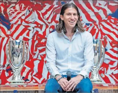  ??  ?? DESPEDIDA. Filipe el pasado 21 de julio en el Wanda Metropolit­ano, en el acto de su despedida del Atlético.